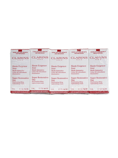 Clarins Super Restorative Day Cream 0.1 OZ Set of 5