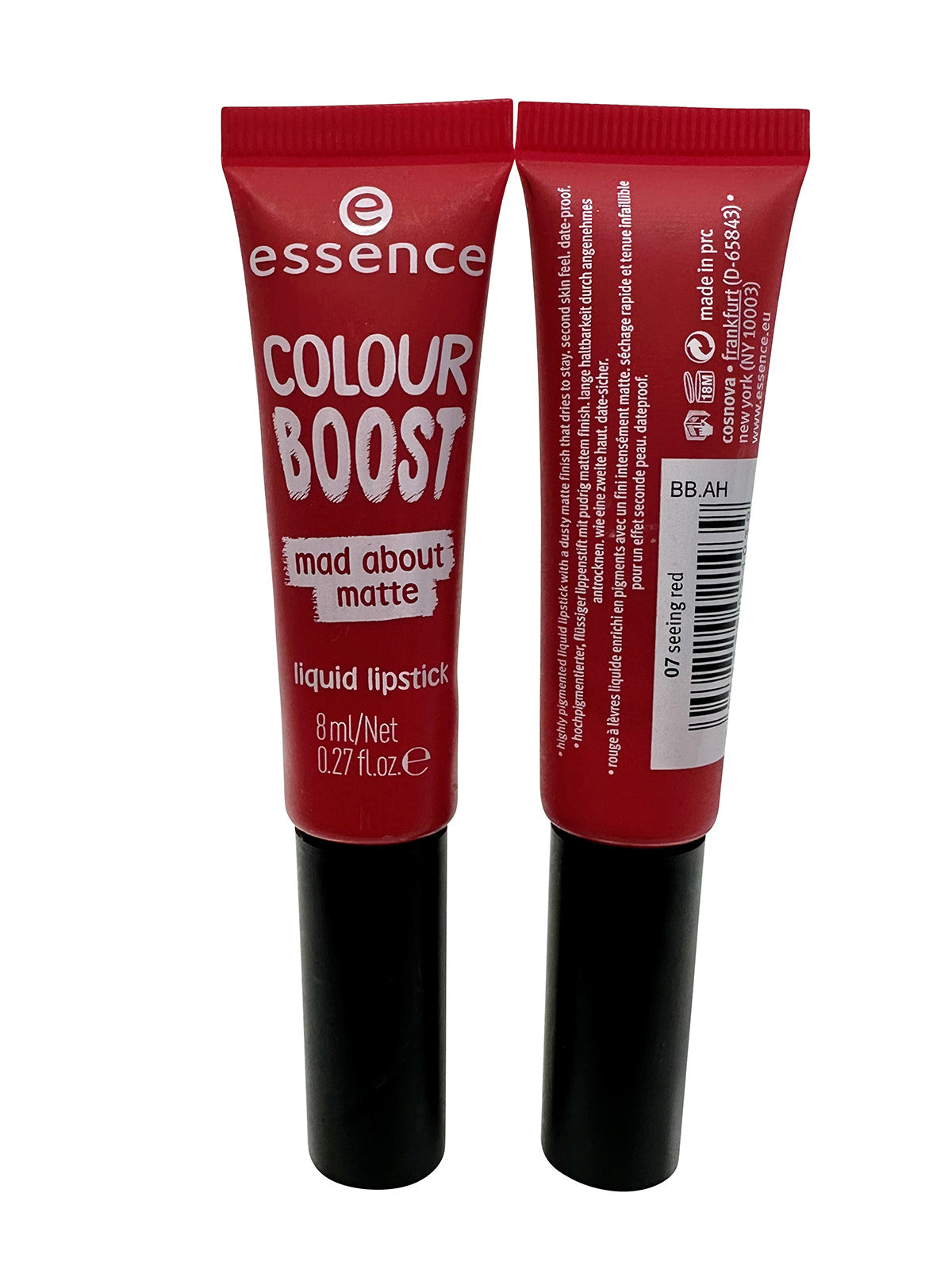 Essence Colour Boost Mad About Matte Liquid Lipstick 07 Seeing Red 0.27 OZ DUO