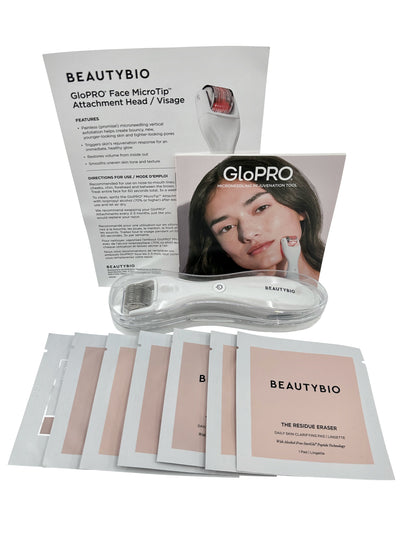 Beautybio GloPro Regeneration Tool White with 5 Residue Eraser & 1 Skin Prep Pad