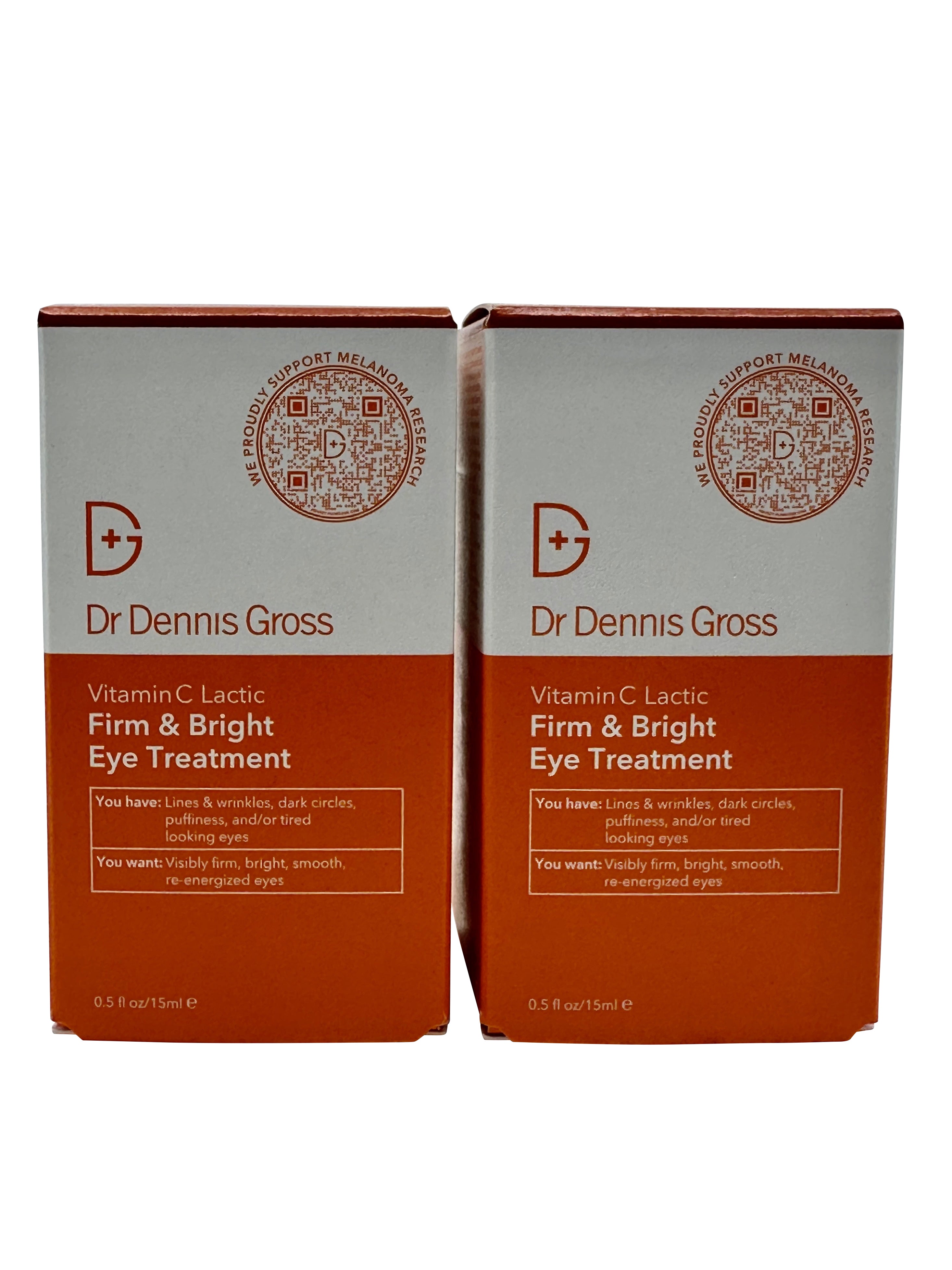 Dr Dennis Gross Vitamin C Lactic Firm & Bright Eye Treatment 0.5 OZ Set of 2