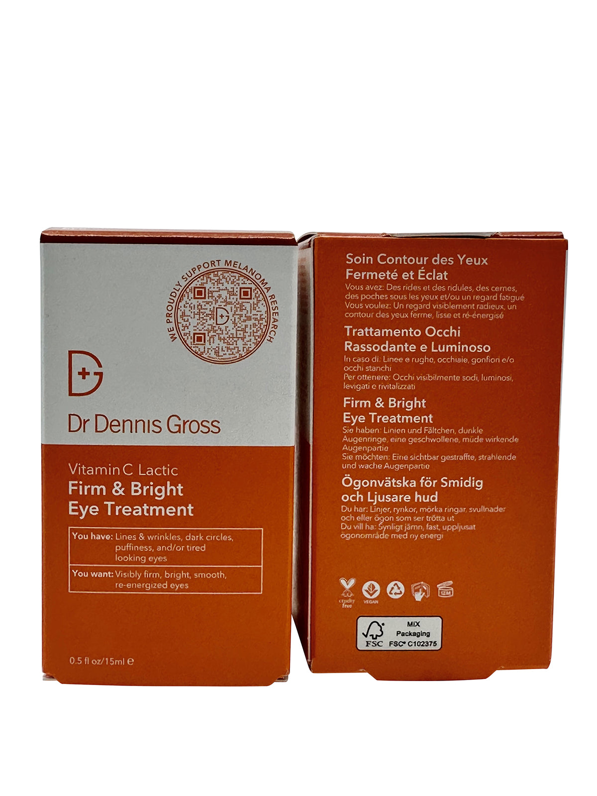 Dr Dennis Gross Vitamin C Lactic Firm & Bright Eye Treatment 0.5 OZ Set of 2