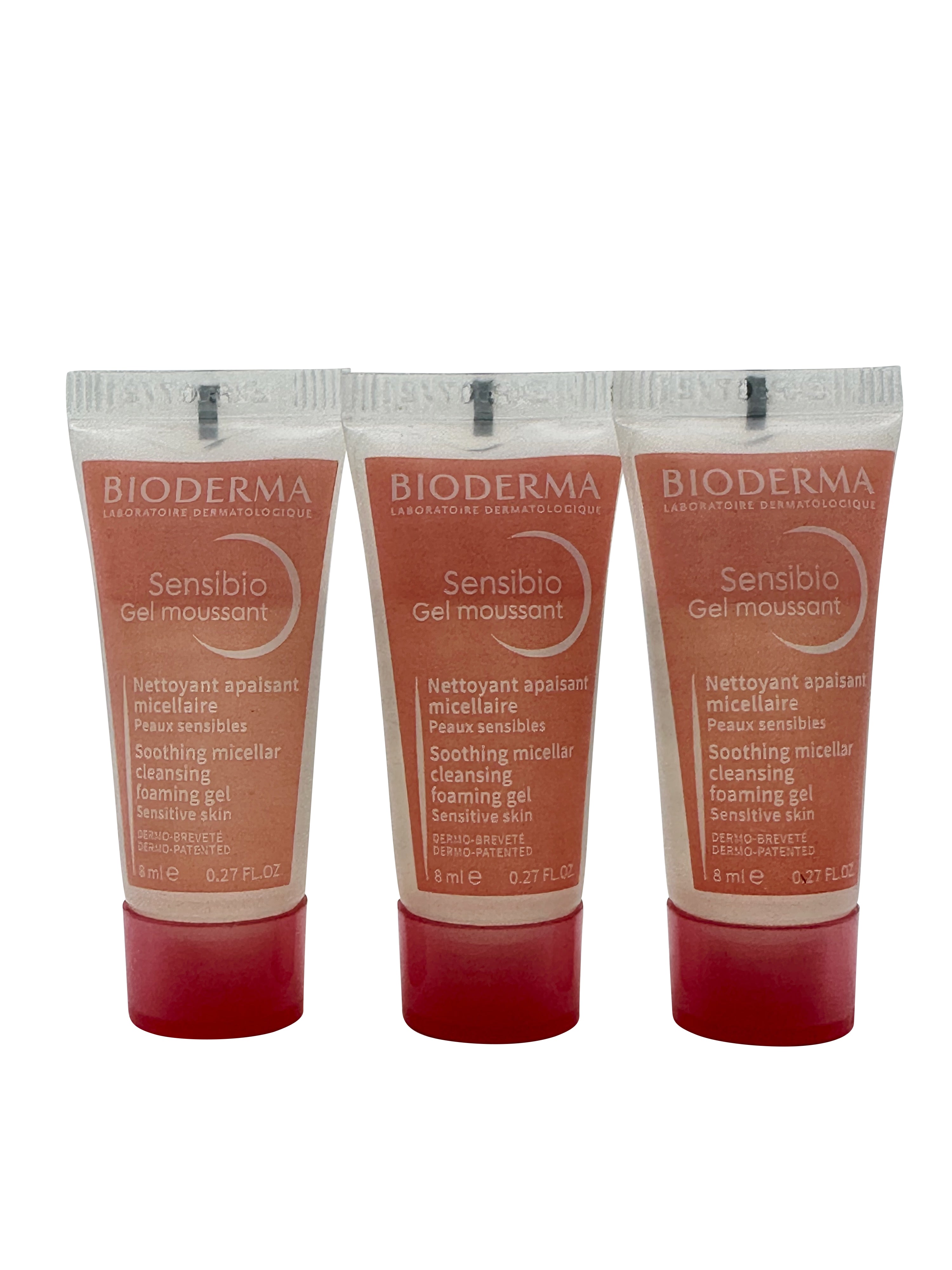 Bioderma Sensibio Mild Cleansing Foaming Gel Sensitive Skin 0.27 OZ Set of 3