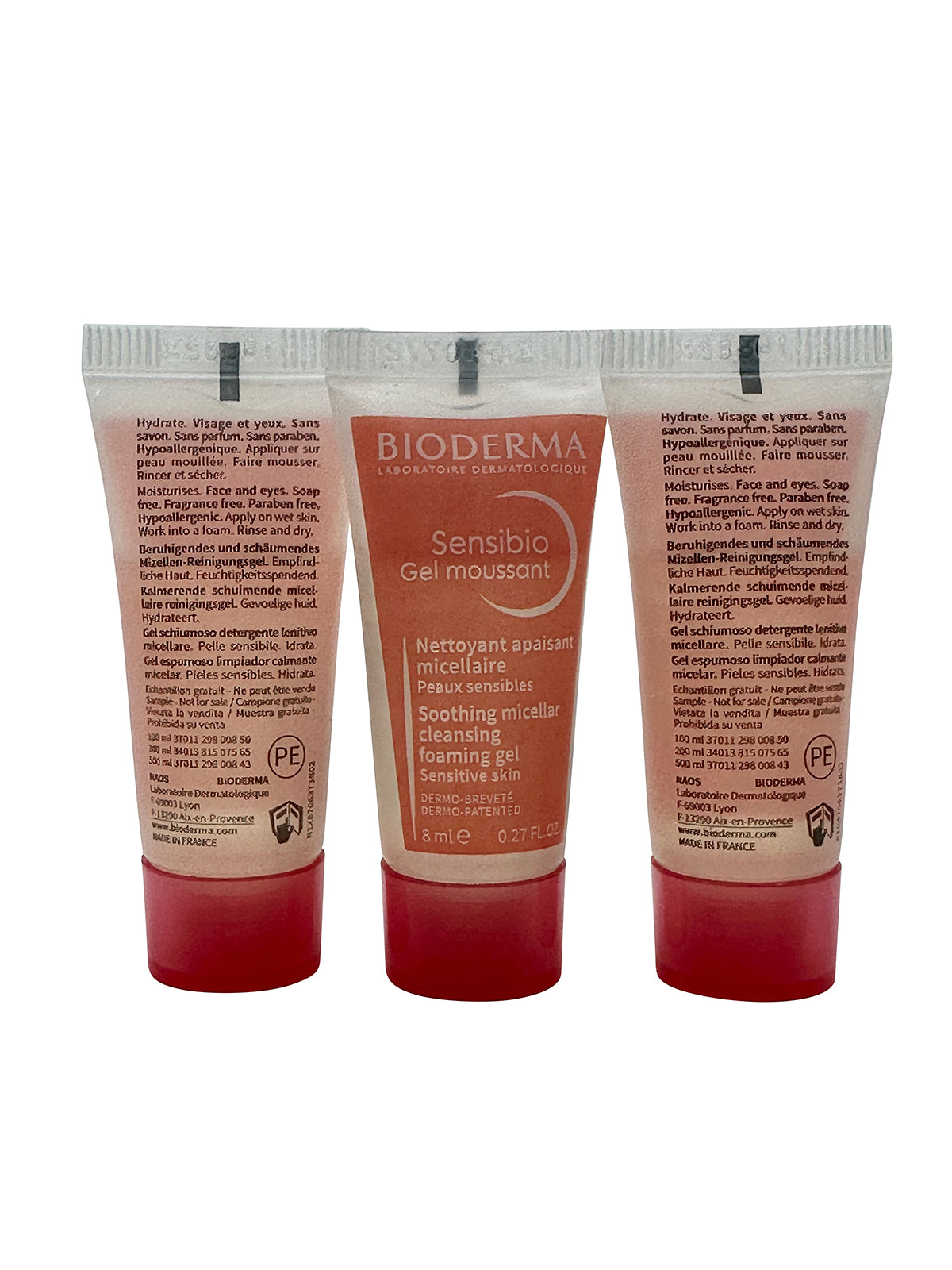 Bioderma Sensibio Mild Cleansing Foaming Gel Sensitive Skin 0.27 OZ Set of 3