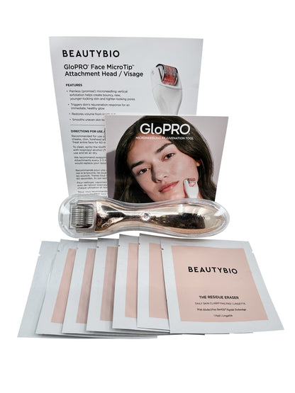 Beautybio GloPro Regeneration Tool Gold with 5 Residue Eraser & 1 Skin Prep Pad