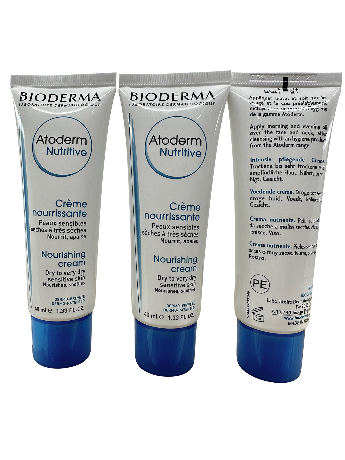 Bioderma Atoderm Nutritive Nourishing Cream 1.33 OZ Set of 3