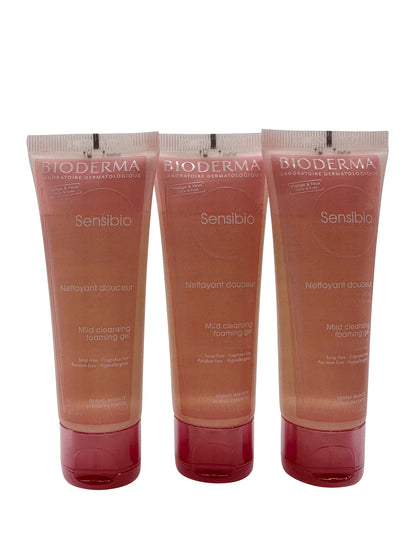 Bioderma Sensibio Mild Cleansing Foaming Gel Sensitive Skin 1.5 OZ Pack of 3