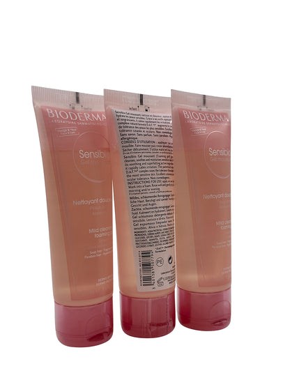 Bioderma Sensibio Mild Cleansing Foaming Gel Sensitive Skin 1.5 OZ Pack of 3