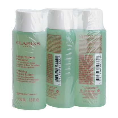 Clarins Purifying Toning Lotion Combination & Oily Skin 1.6 OZ Set of 3