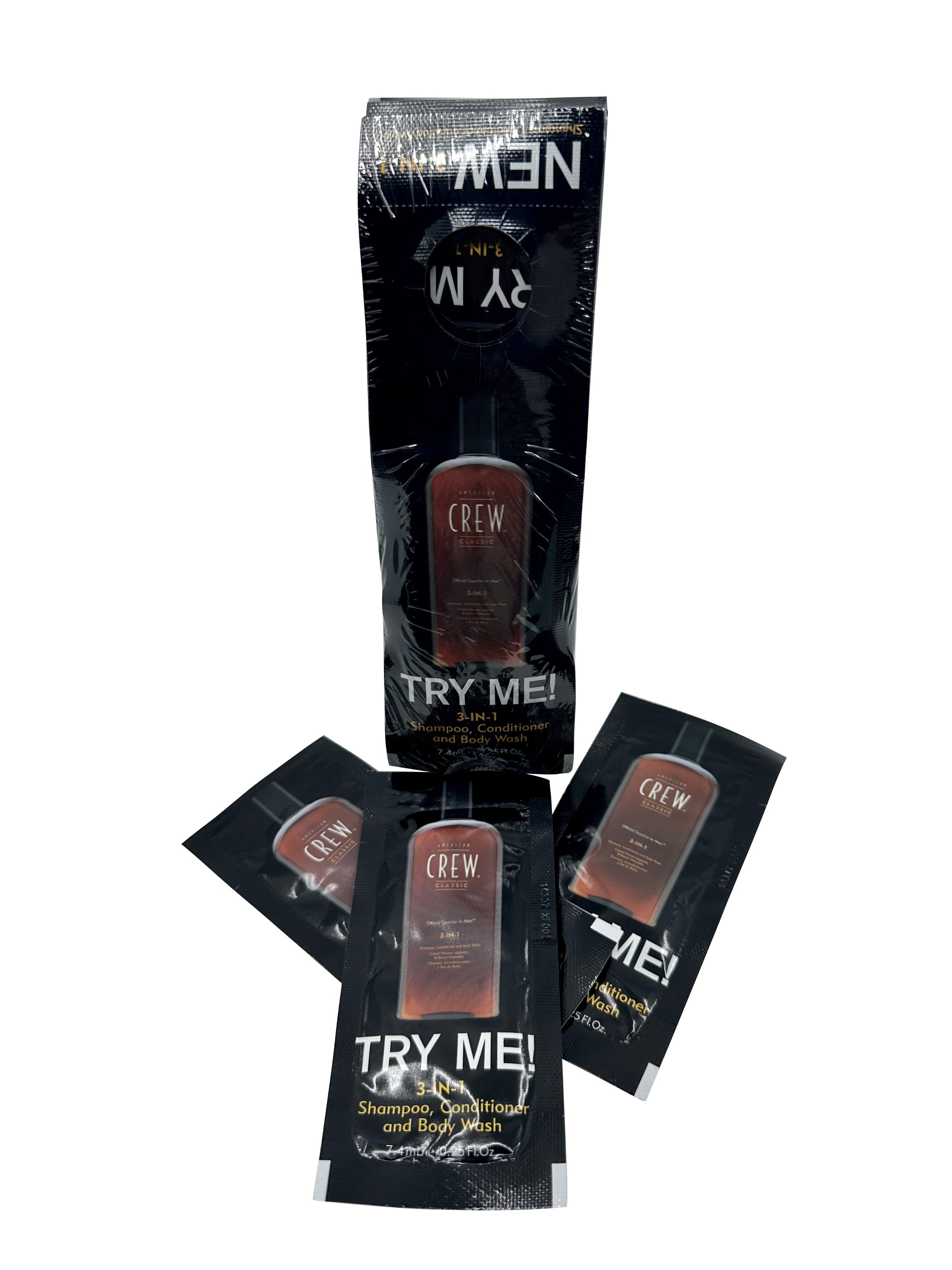 American Crew 3 in 1 Shampoo, Conditioner & Body Wash 0.25 OZ Sachets Set of 15