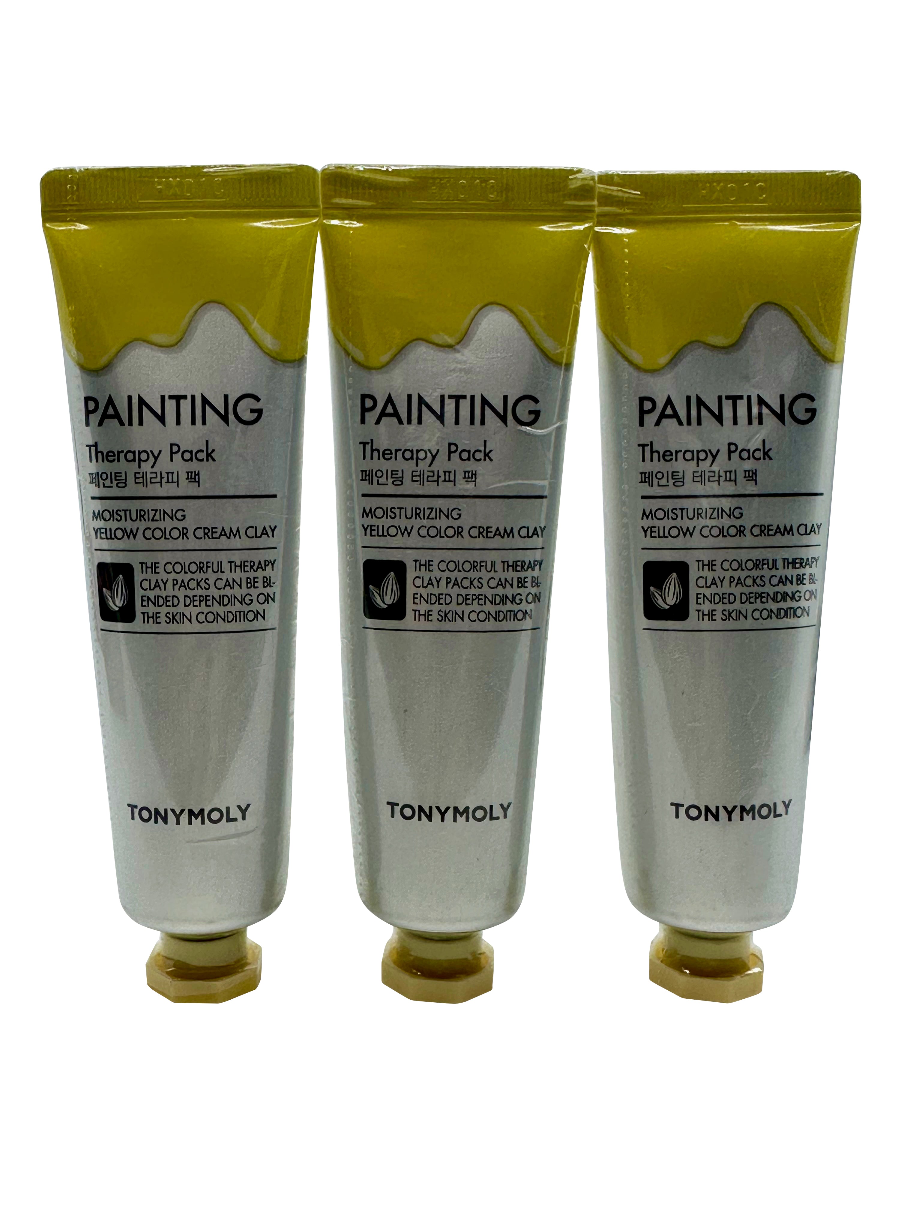 TonyMoly Painting Therapy Pack Yellow Color Gel Clay Moisturizing 1 OZ Set of 3