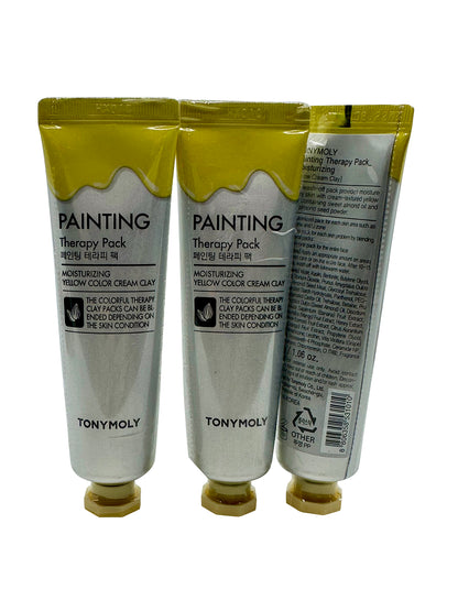 TonyMoly Painting Therapy Pack Yellow Color Gel Clay Moisturizing 1 OZ Set of 3