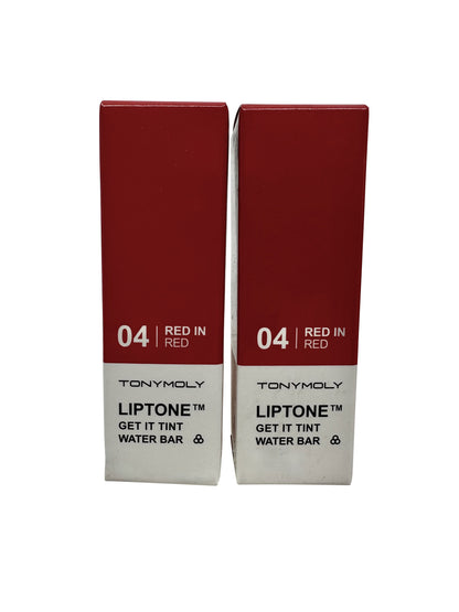 TonyMoly Liptone Get it Tint Water Bar 04 Red in Red 0.11 OZ Set of 2