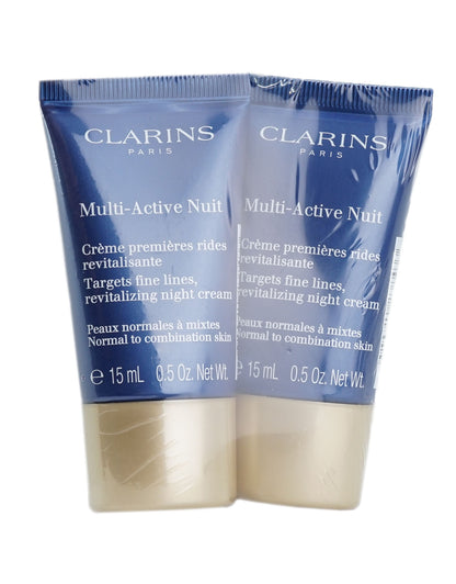 Clarins Multi Active Nuit All Skin Types 0.5 OZ Set of 2