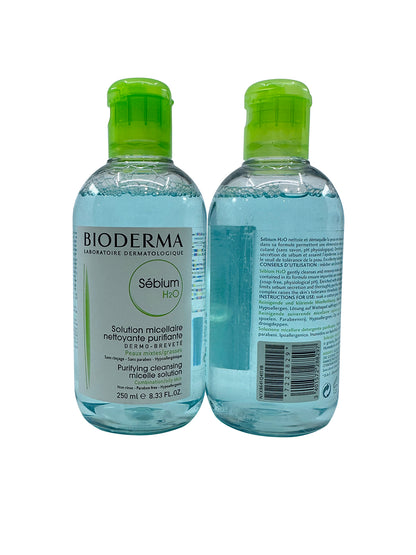 Bioderma Sebium H2O Purifying Micellar Solution Combo & Oily 8.33 OZ Set of 2