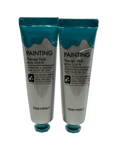 TonyMoly Painting Therapy Pack Blue Gel Clay Hydrating & Calming 1 OZ Set of 2