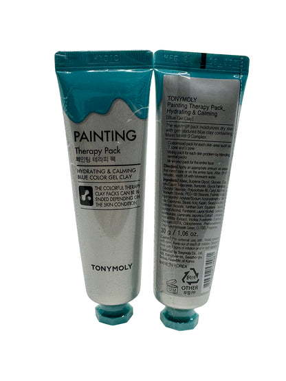 TonyMoly Painting Therapy Pack Blue Gel Clay Hydrating & Calming 1 OZ Set of 2