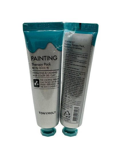 TonyMoly Painting Therapy Pack Blue Gel Clay Hydrating & Calming 1 OZ Set of 2