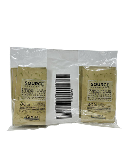 LOreal Source Feuilles Acacia Leaves & Aloe Daily Shampoo Travel Sachets 12 x 12 ML