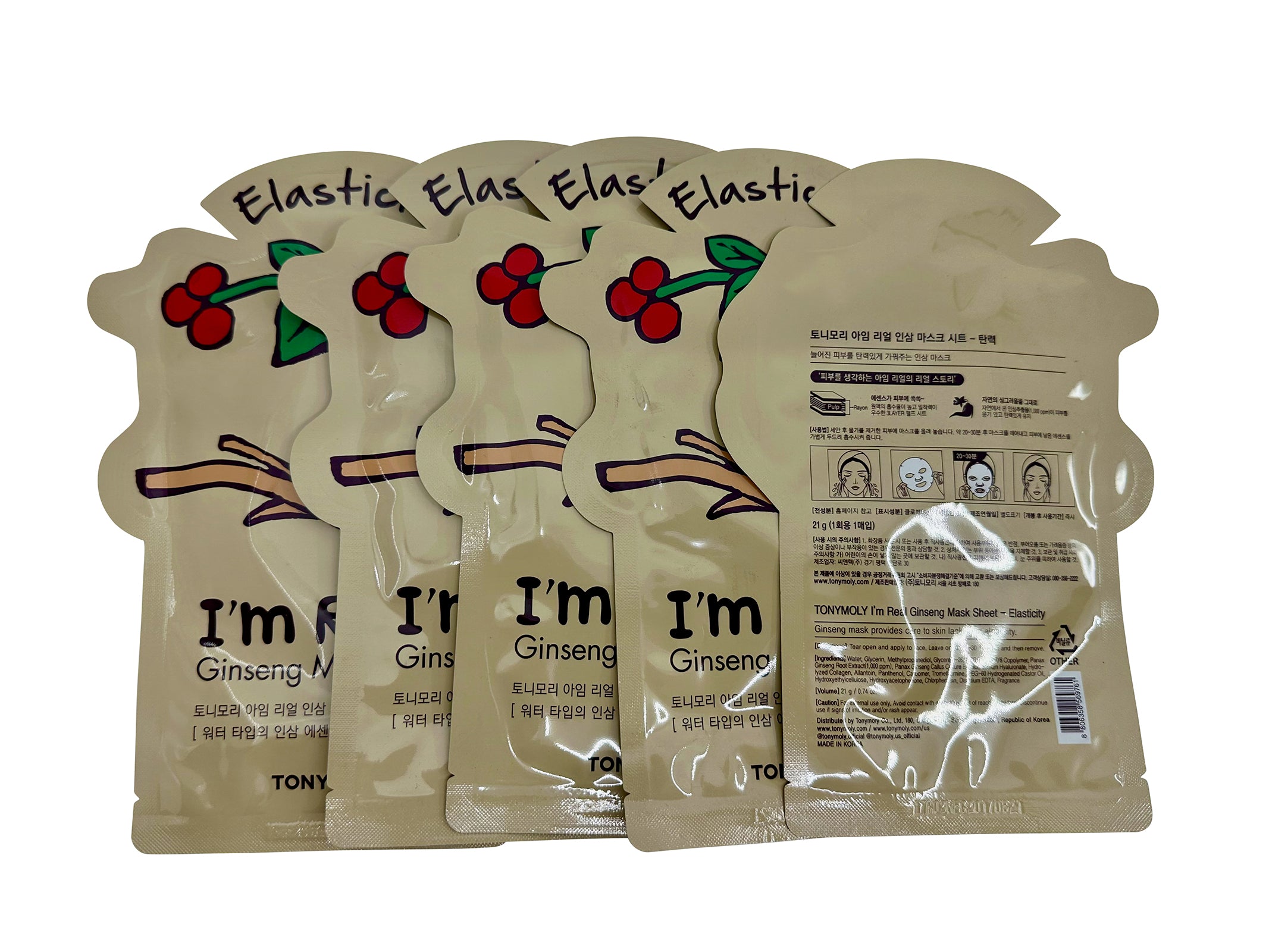 TonyMoly Ginseng Elasticity Mask Sheet Set of 5