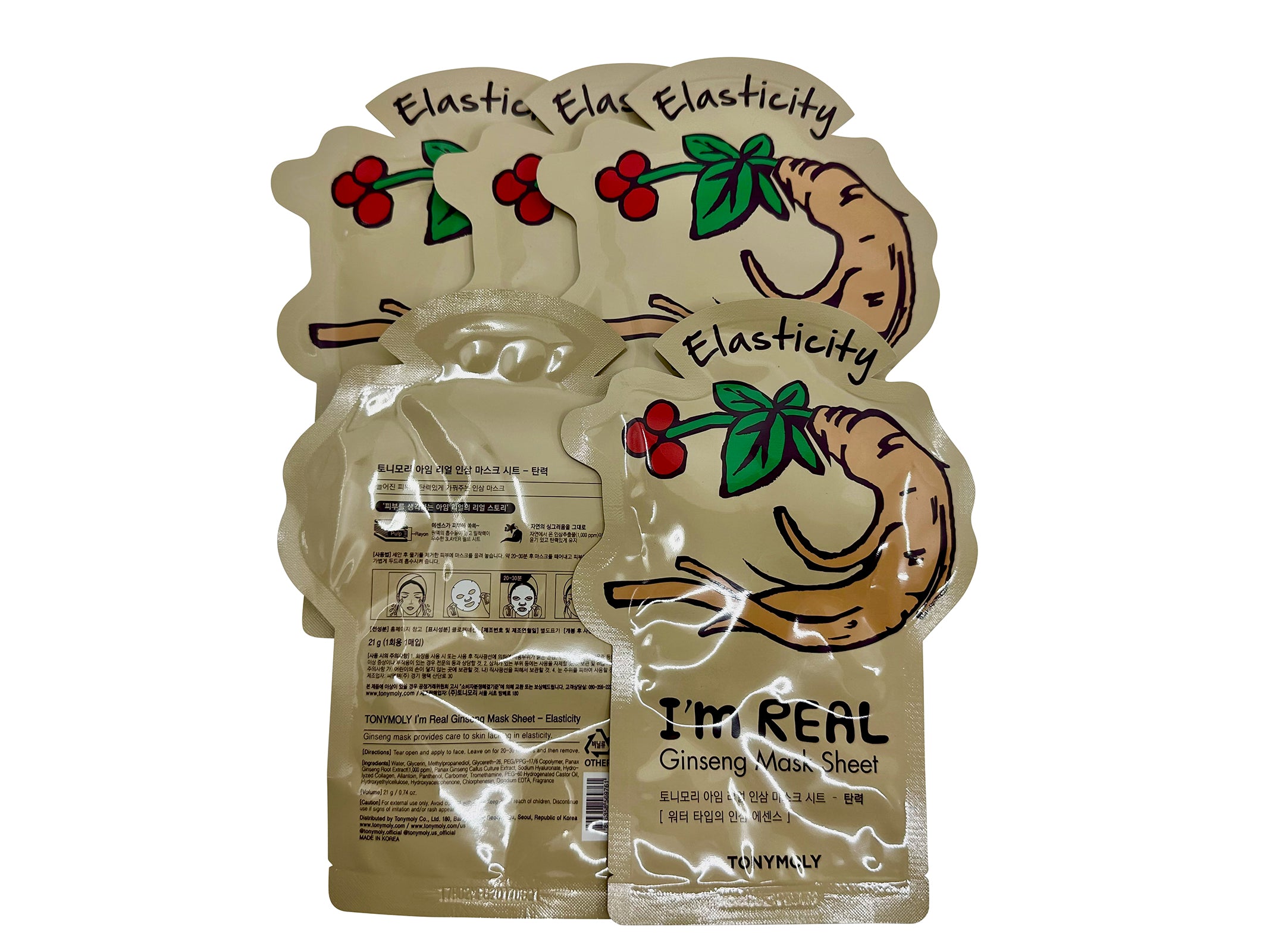 TonyMoly Ginseng Elasticity Mask Sheet Set of 5