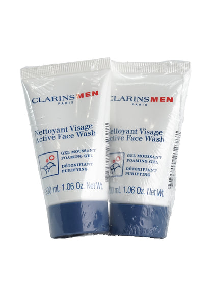 Clarins Men Foaming Gel All Skin Types 1.06 OZ Set of 2