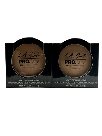 L.A. Girl Pro Face Matte Pressed Powder GPP609 Medium Beige 0.25 OZ Set of 2