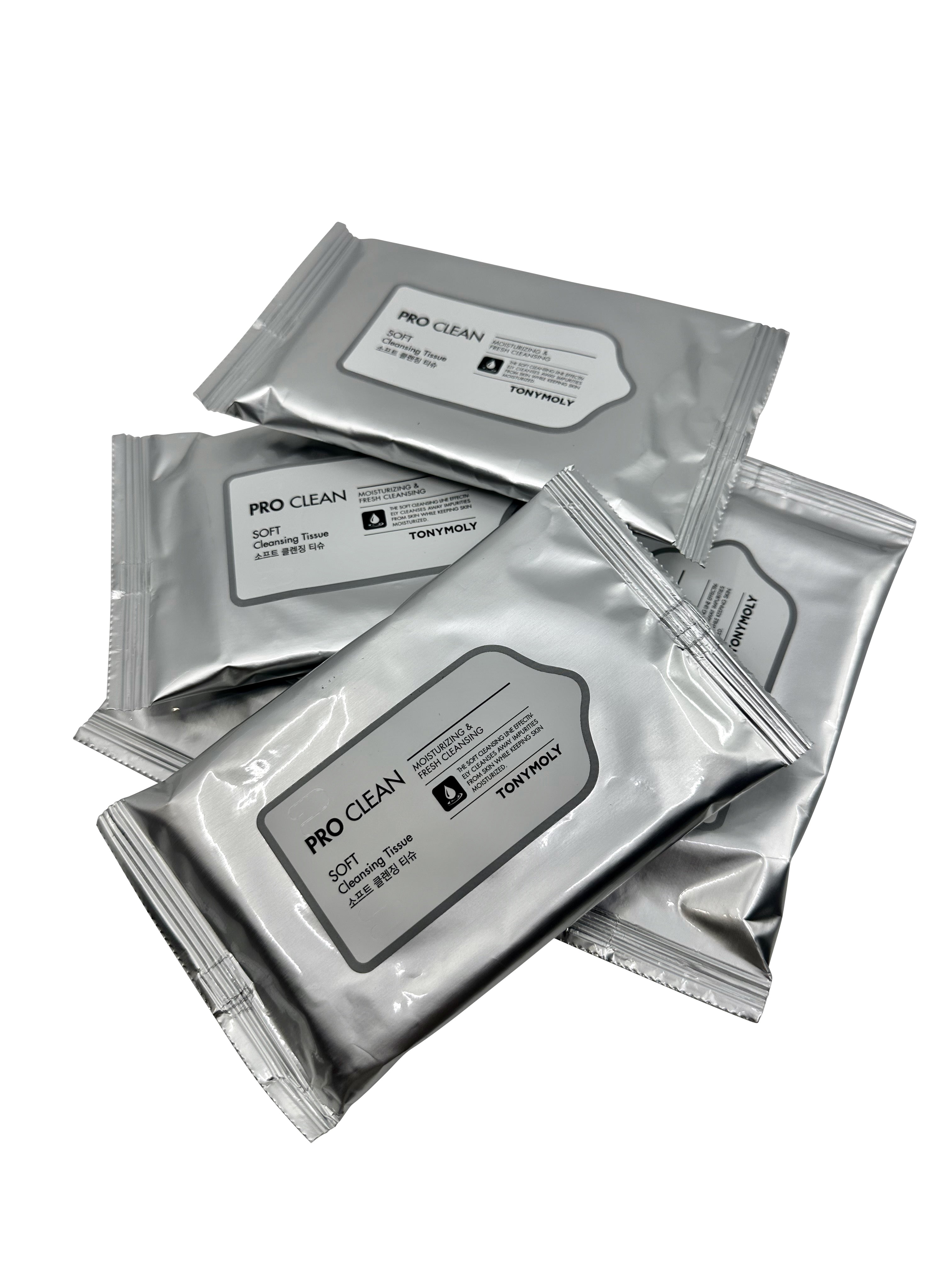 TonyMoly Pro Clean Soft Tissue Moisturizing Cleansing Wipes 8 CT Set of 5