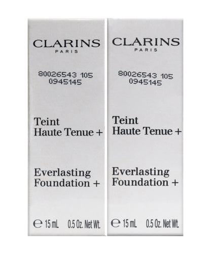 Clarins Everlasting Foundation 105N Set of 2 0.5 OZ