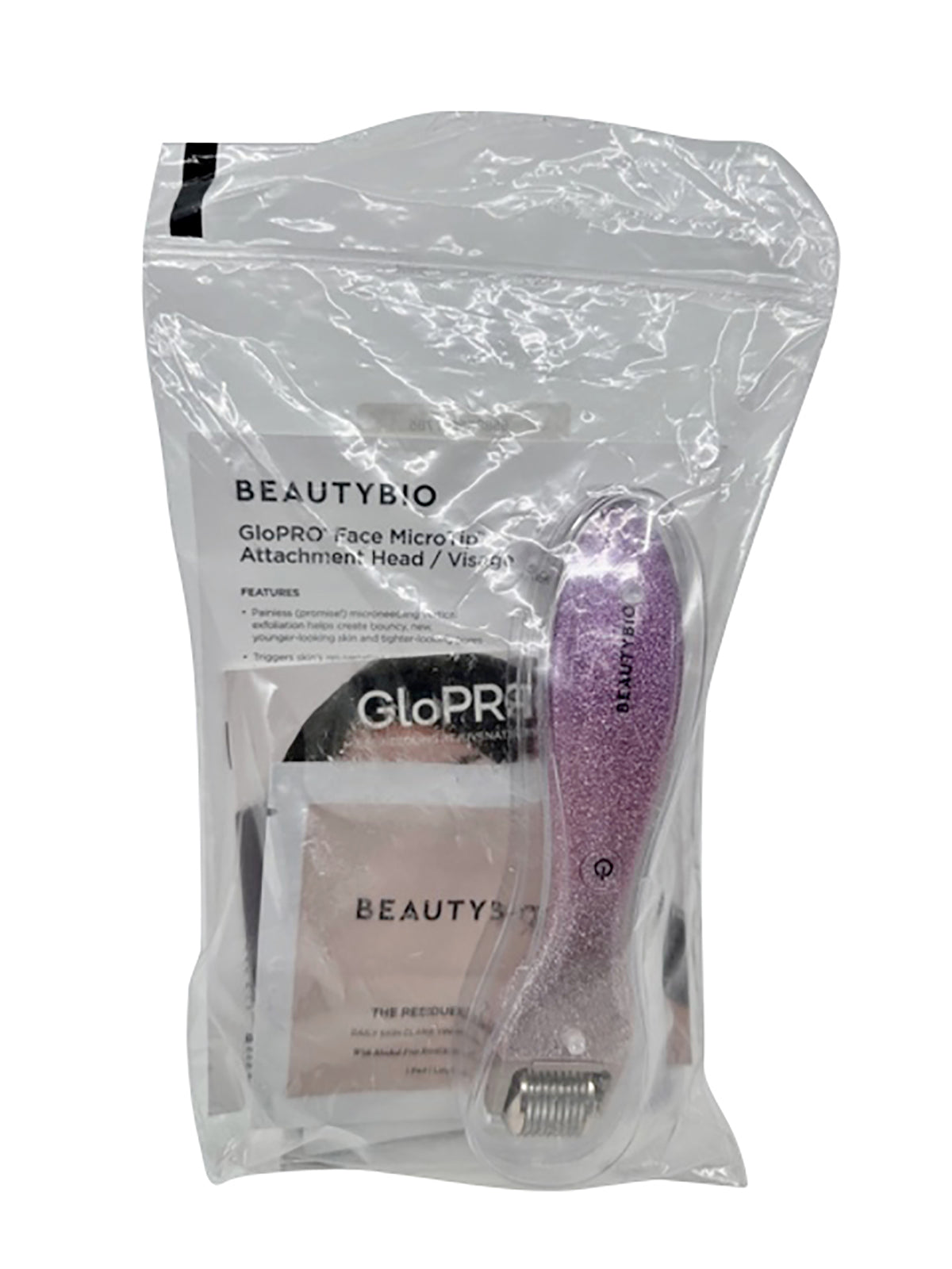 Beautybio GloPro Regeneration Tool Pink Glitter with 5 Residue Eraser & 1 Skin Prep Pad