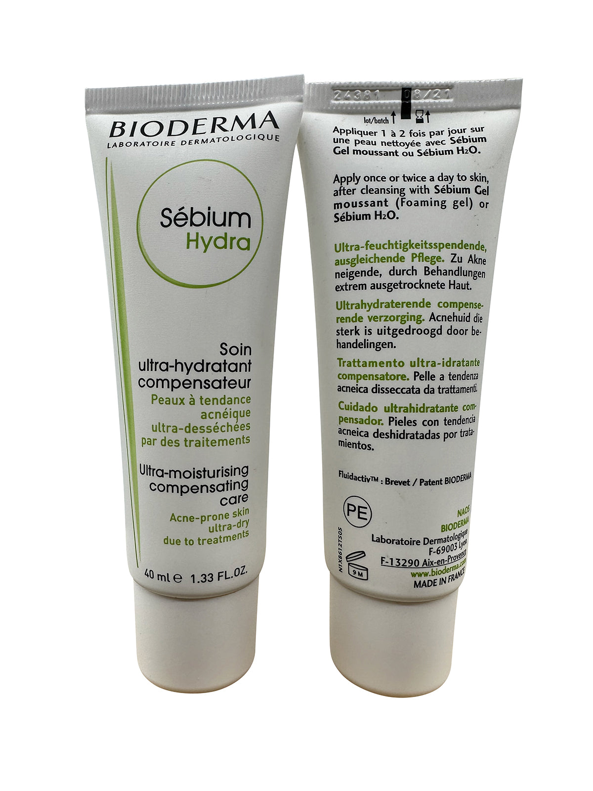 Bioderma Sebium Hydra Ultra Moisturizing Compensation Care 1.33 OZ Set of 2