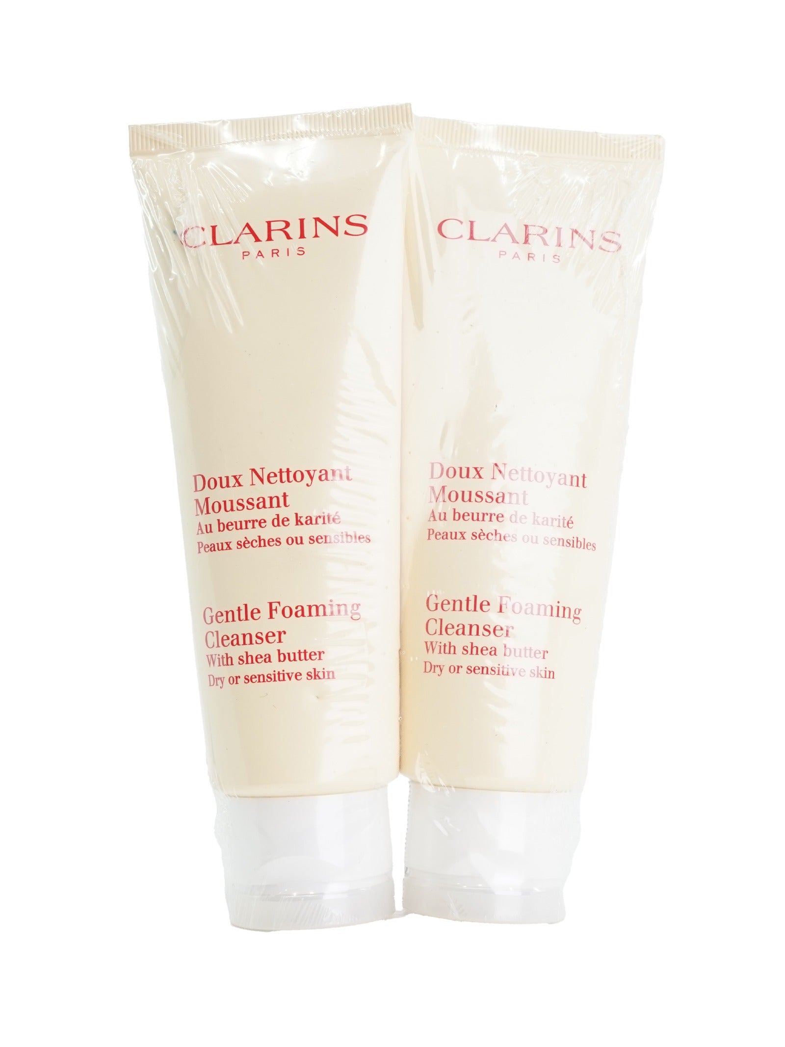 Clarins Gentle Foaming Cleanser Dry & Sensitive Skin 4.4 OZ Set of 2