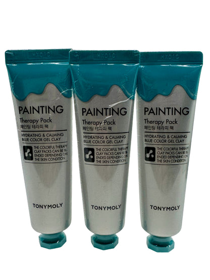 TonyMoly Painting Therapy Pack Blue Gel Clay Hydrating & Calming 1 OZ Set of 3