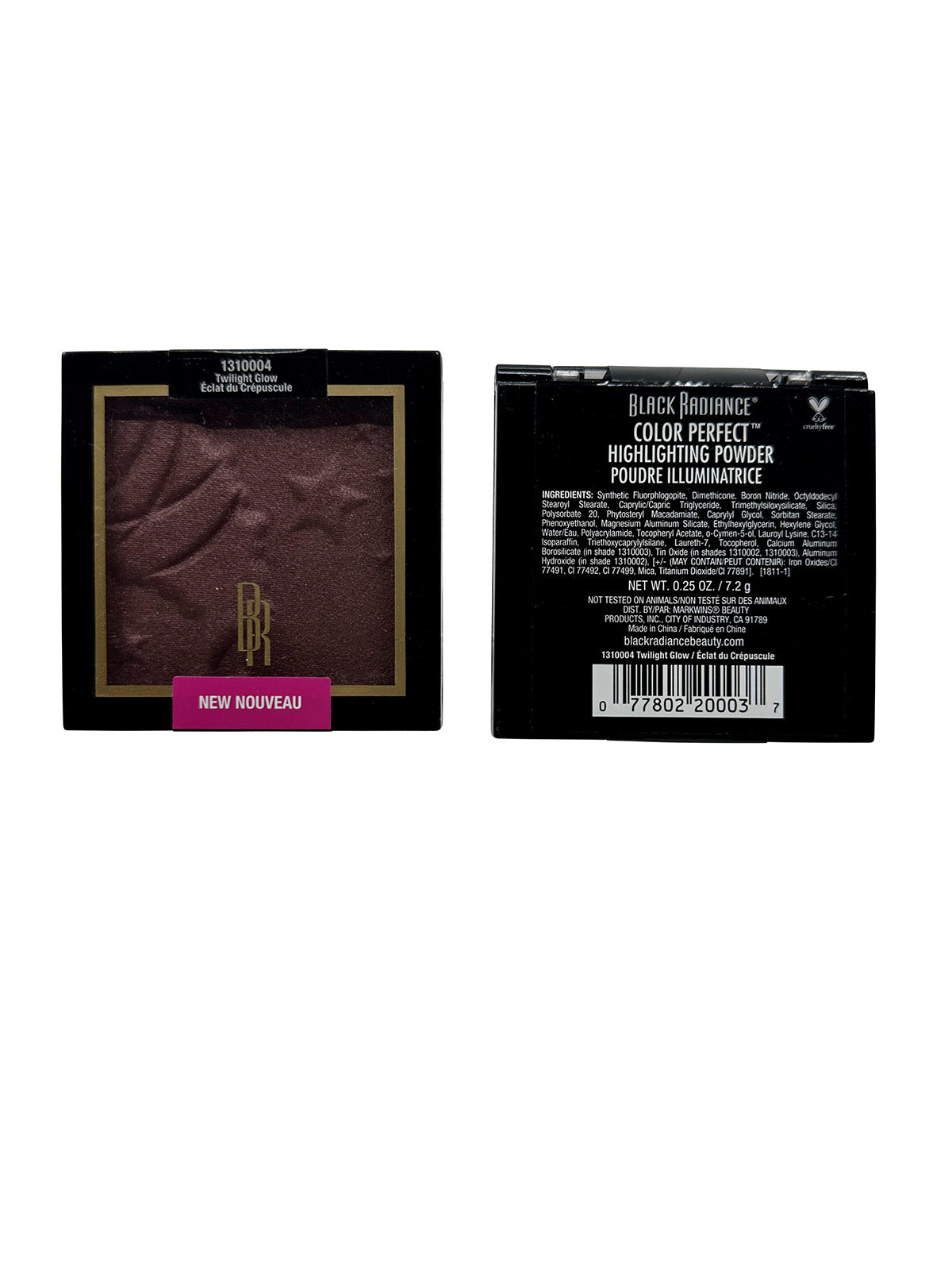 Black Radiance Color Perfect Highlighting Powder Twilight Glow 0.25 OZ DUO