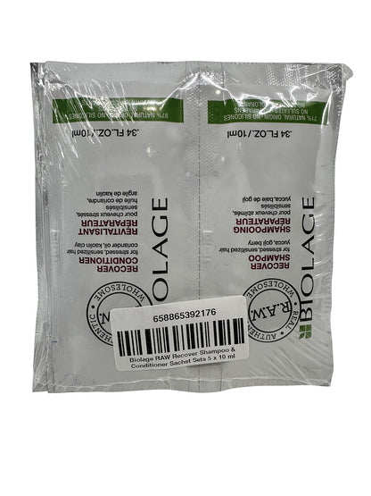 Matrix Biolage RAW Recover Shampoo & Conditioner Sachet Sets 5 x 10 ML