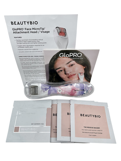 Beautybio GloPro Regen Tool Lavender Floral w/5 Residue Eraser & 1 Skin Prep Pad