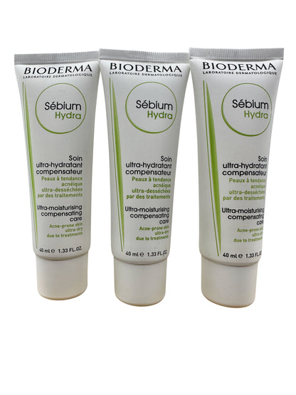 Bioderma Sebium Hydra Ultra Moisturizing Compensation Care 1.33 OZ Set of 3