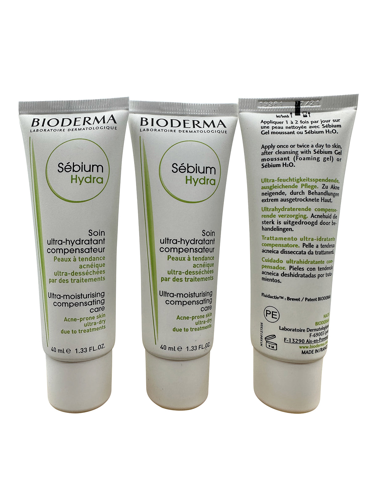 Bioderma Sebium Hydra Ultra Moisturizing Compensation Care 1.33 OZ Set of 3