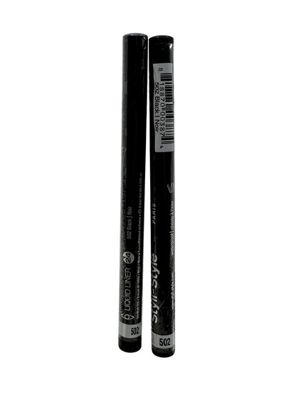 Styli Style Liquid Liner 502 Blackest Black Waterproof 0.02 OZ Set of 2