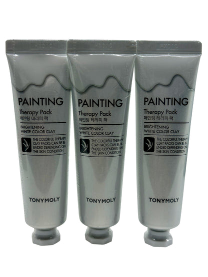 TonyMoly Painting Therapy Pack White Color Gel Clay Brightening 1 OZ Set of 3