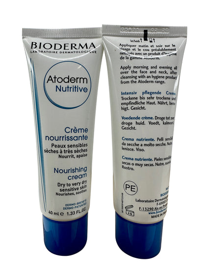 Bioderma Atoderm Nutritive Nourishing Cream 1.33 OZ Set of 2