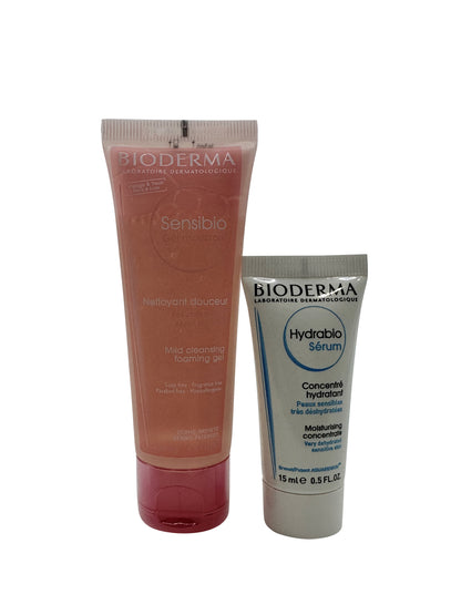 Bioderma Sensibio Mild Cleansing 1.5 OZ & Hudrabio Serum 0.05 OZ