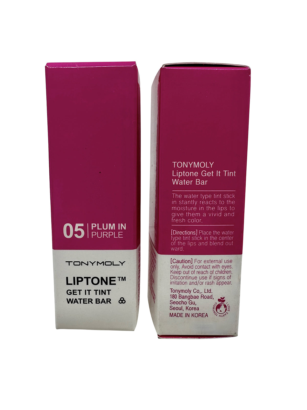 TonyMoly Liptone Get it Tint Water Bar 05 Plum in Purple 0.11 OZ Set of 2