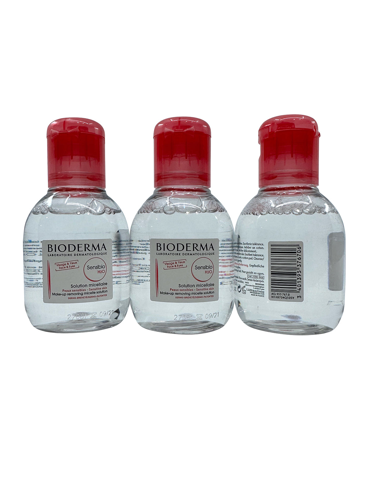 Bioderma Sensibio H2O Micellar Makeup Remover Sensitive Skin 3.33 OZ Set of 3