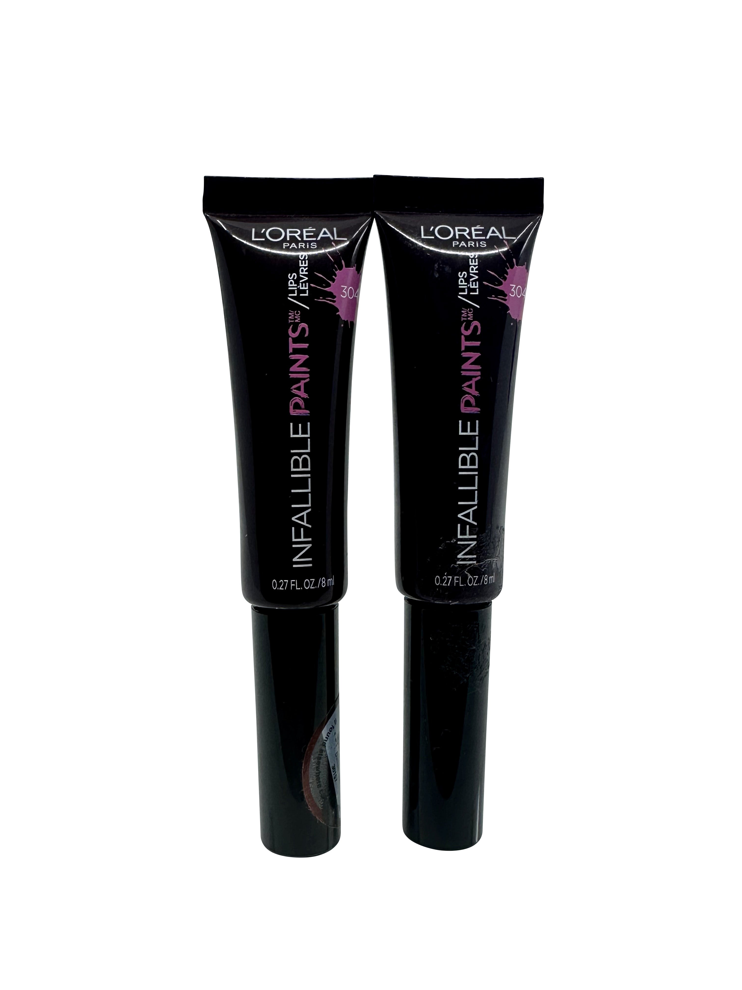 L'Oreal Paris Infallible Paints Lip Color 304 Bewitching Bordeaux 0.27 OZ DUO