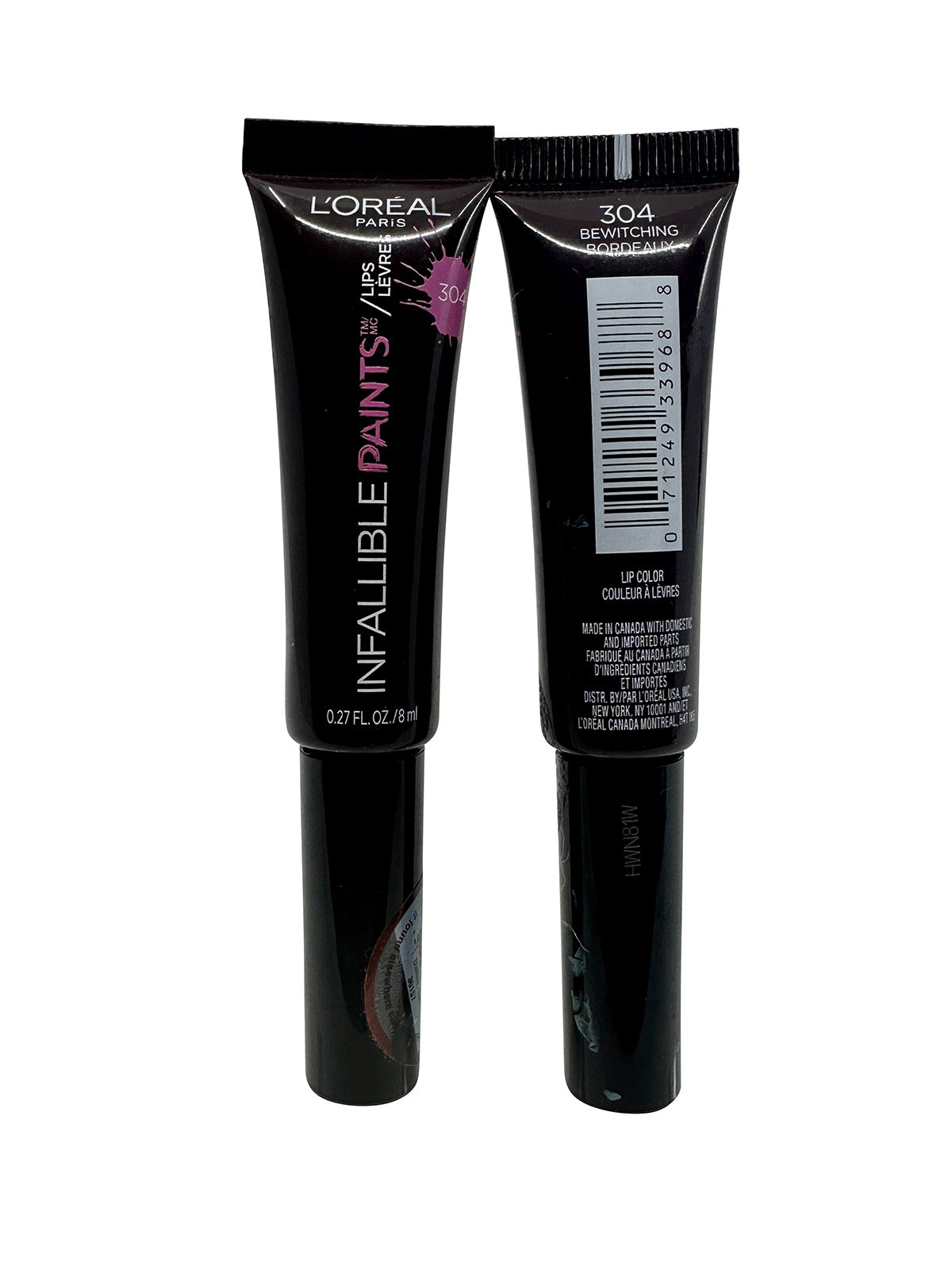 L'Oreal Paris Infallible Paints Lip Color 304 Bewitching Bordeaux 0.27 OZ DUO