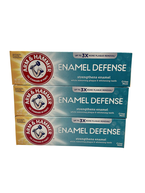 Arm & Hammer Enamel Defense Toothpaste Crisp Mint 4.3 OZ Pack of 3 ...