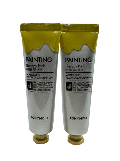 TonyMoly Painting Therapy Pack Yellow Color Gel Clay Moisturizing 1 OZ Set of 2