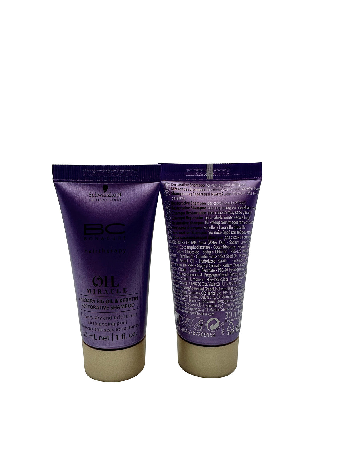 Schwarzkopf Bonacure Oil Miracle Restorative Shampoo 1 OZ Set of 2