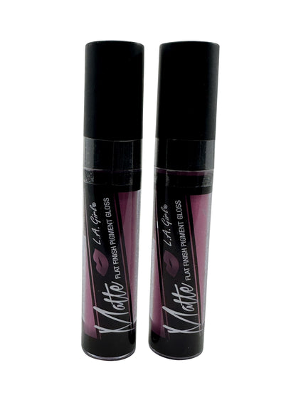 L.A. Girl Matte Flat Finish Pigment Gloss GLG835 Timeless 0.17 OZ Set of 2