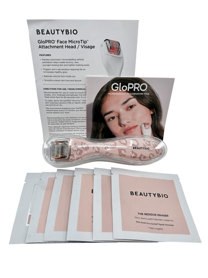 Beautybio GloPro Regeneration Tool Leopard w/ 5 Residue Eraser & 1 Skin Prep Pad